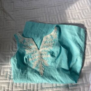 Lilly Pulitzer Aqua Dress with Pink Label
